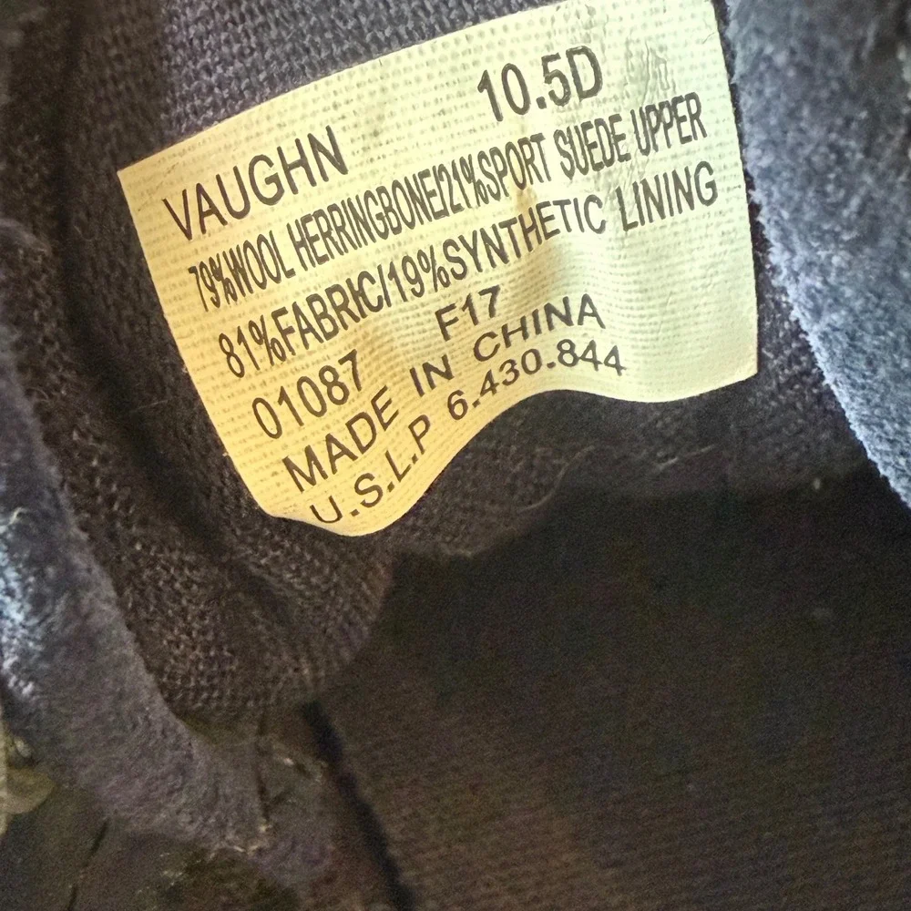 Polo Ralph‎ Lauren Vaughn Mens 10.5D Navy Wool Herringbone Suede Sneakers F17